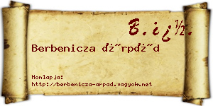 Berbenicza Árpád névjegykártya